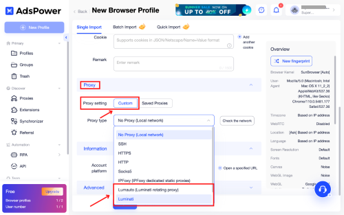 Select bd proxies