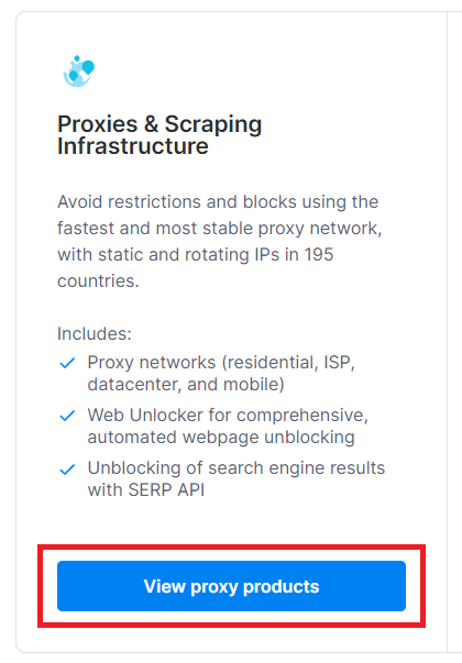 Clicking on view proxy products