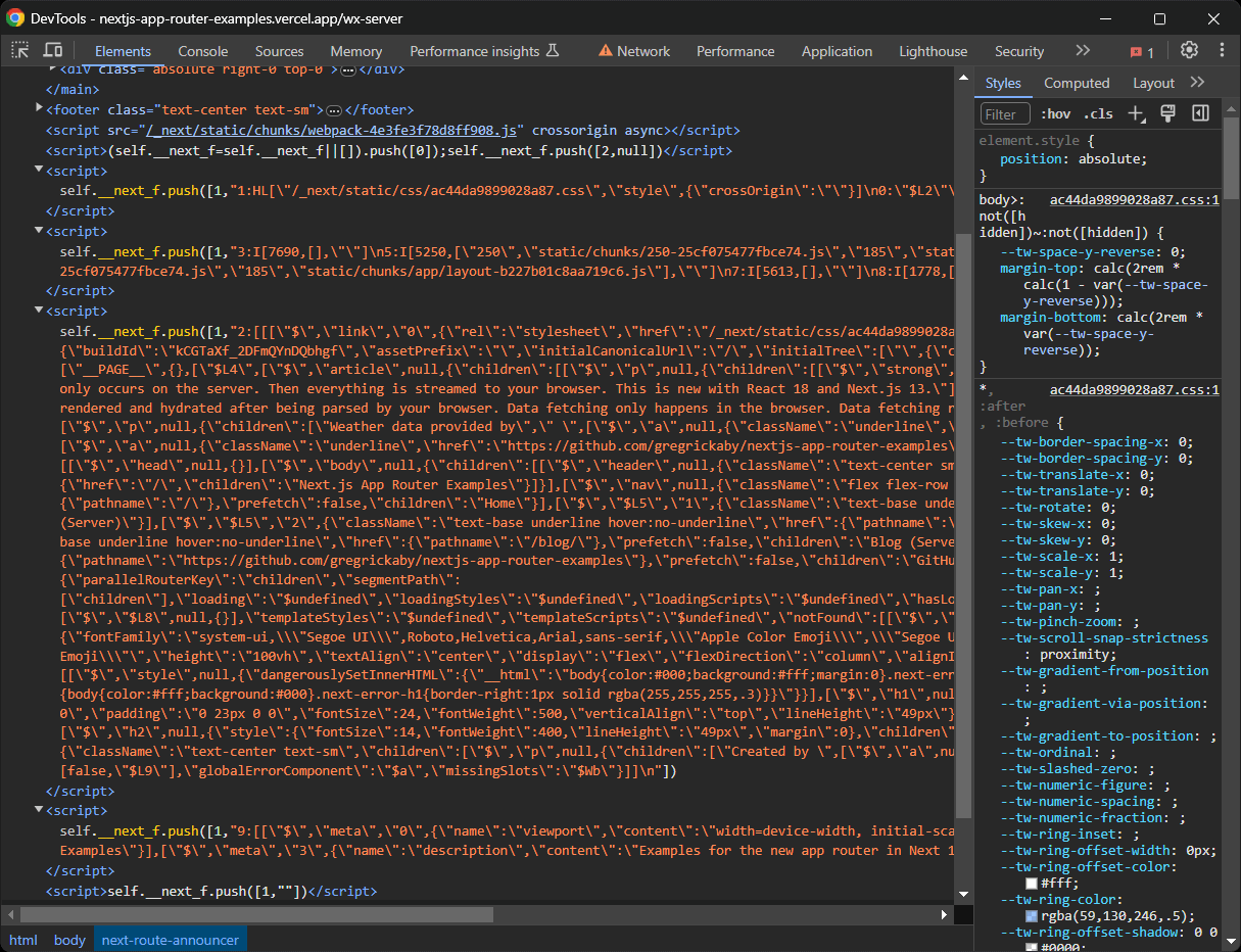 self.__next_f.push() calls in script nodes