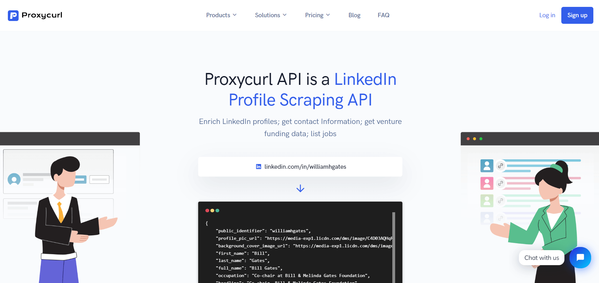 API de scraping da Proxycurl para LinkedIn
