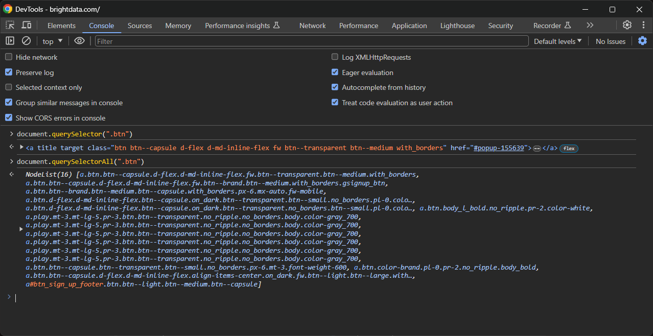 using the querySelector() and querySelectorAll() functions