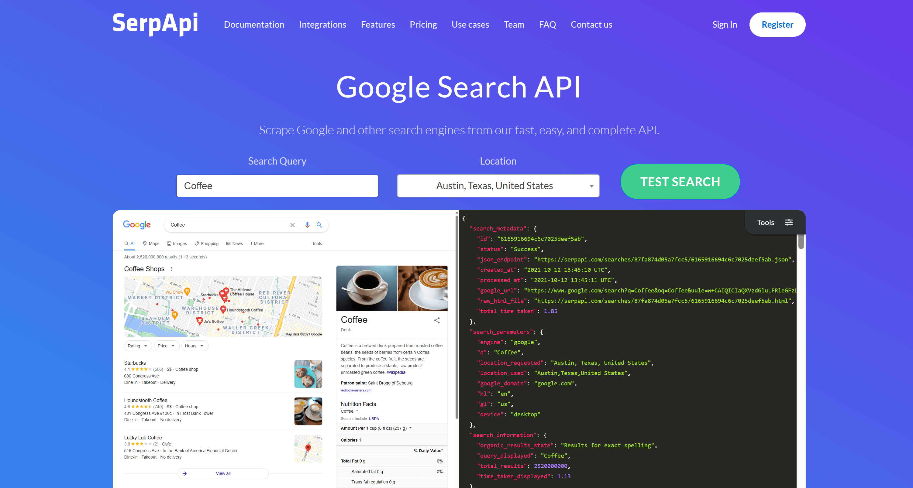 API de Pesquisa Google da SerpApi