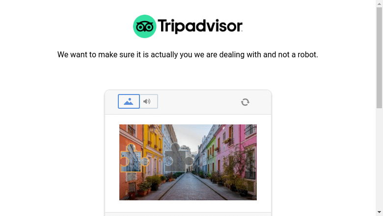 A CATPCHA block screen