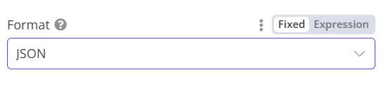 Definir o formato como JSON