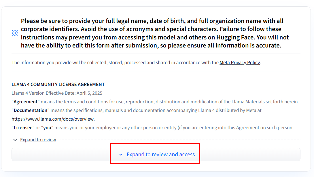 Expand to read and compile the form