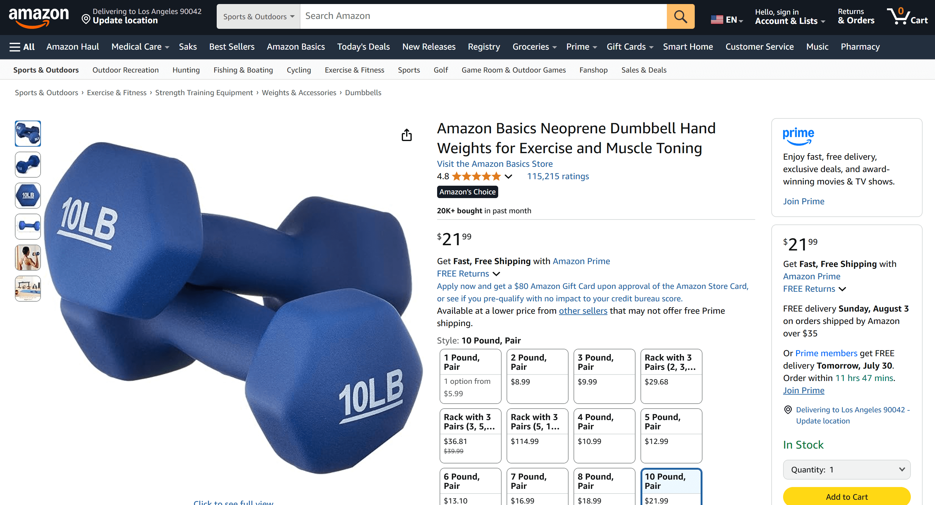 página original da Amazon
