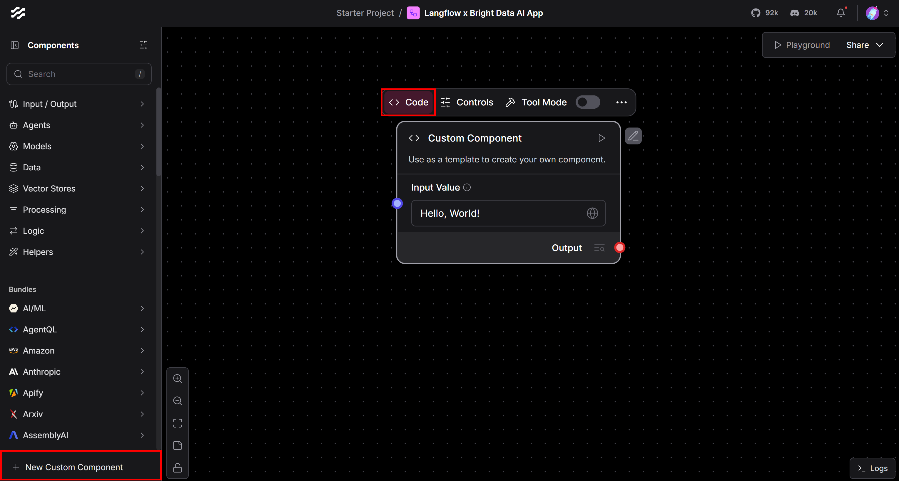 Lidando com o componente personalizado "Hello, World!