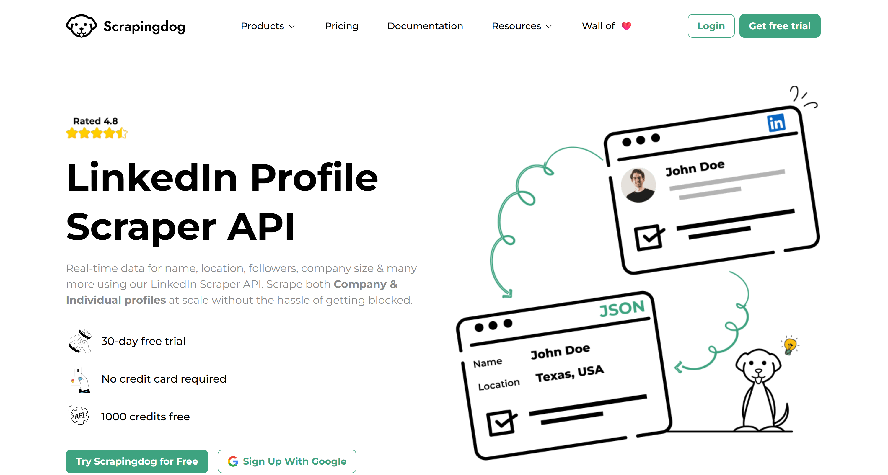 API do raspador de perfil do LinkedIn por Scrapingdog