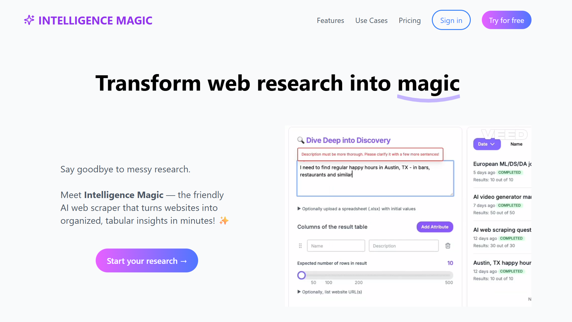 Site da Intelligence Magic