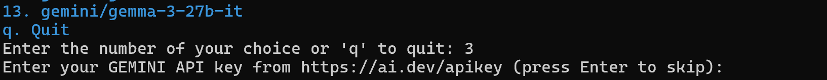 Configurando sua chave de API Gemini