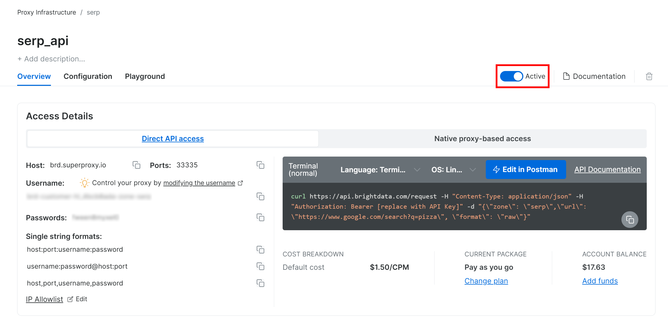 Making sure the zone is enabled