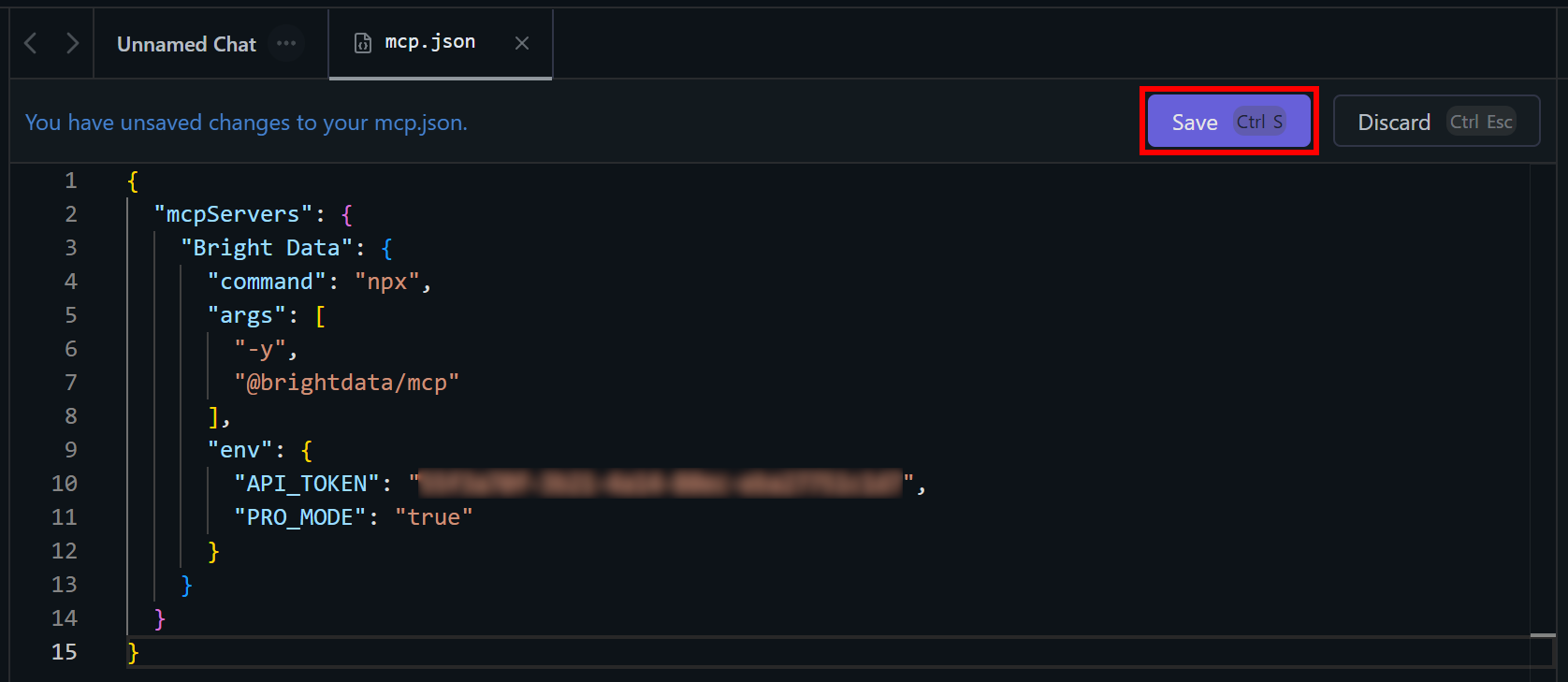 Pressing the “Save” button