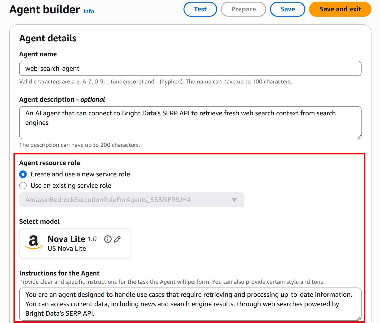 Editing the agent details