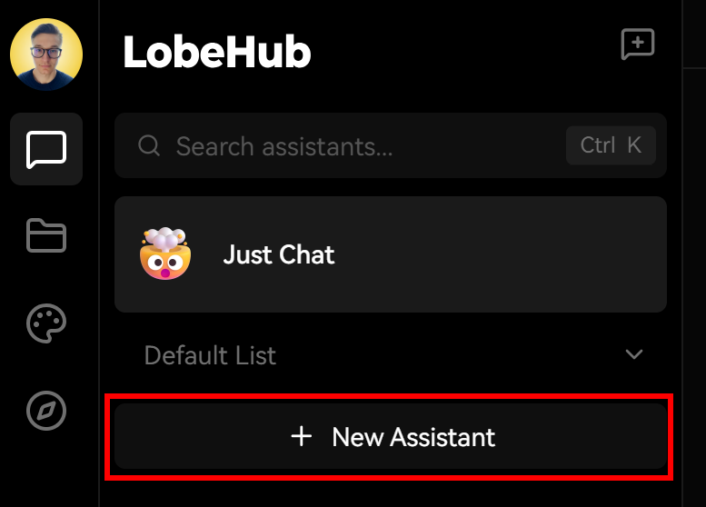 Pressing the “New Assistant” button
