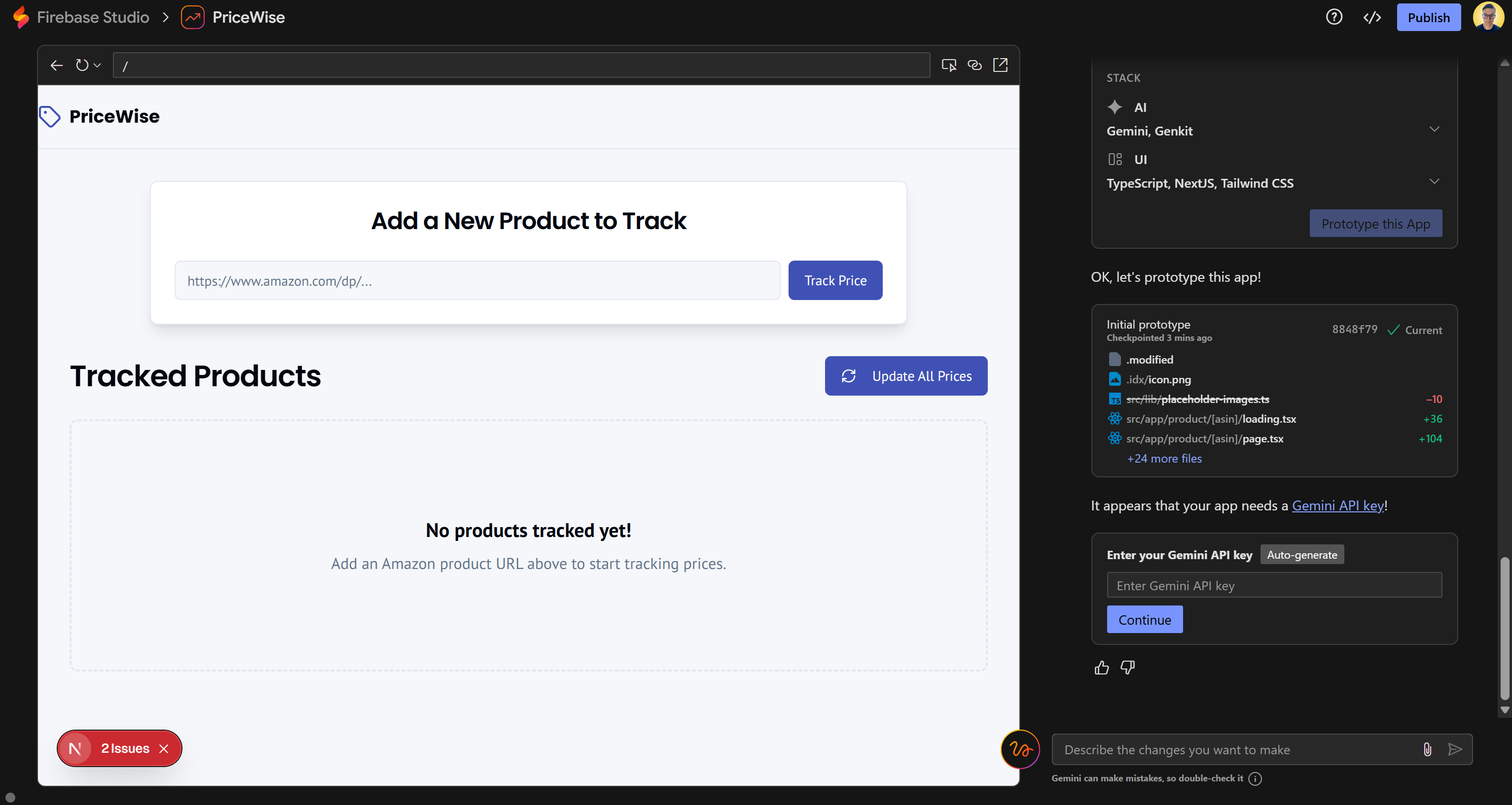 The running prototype