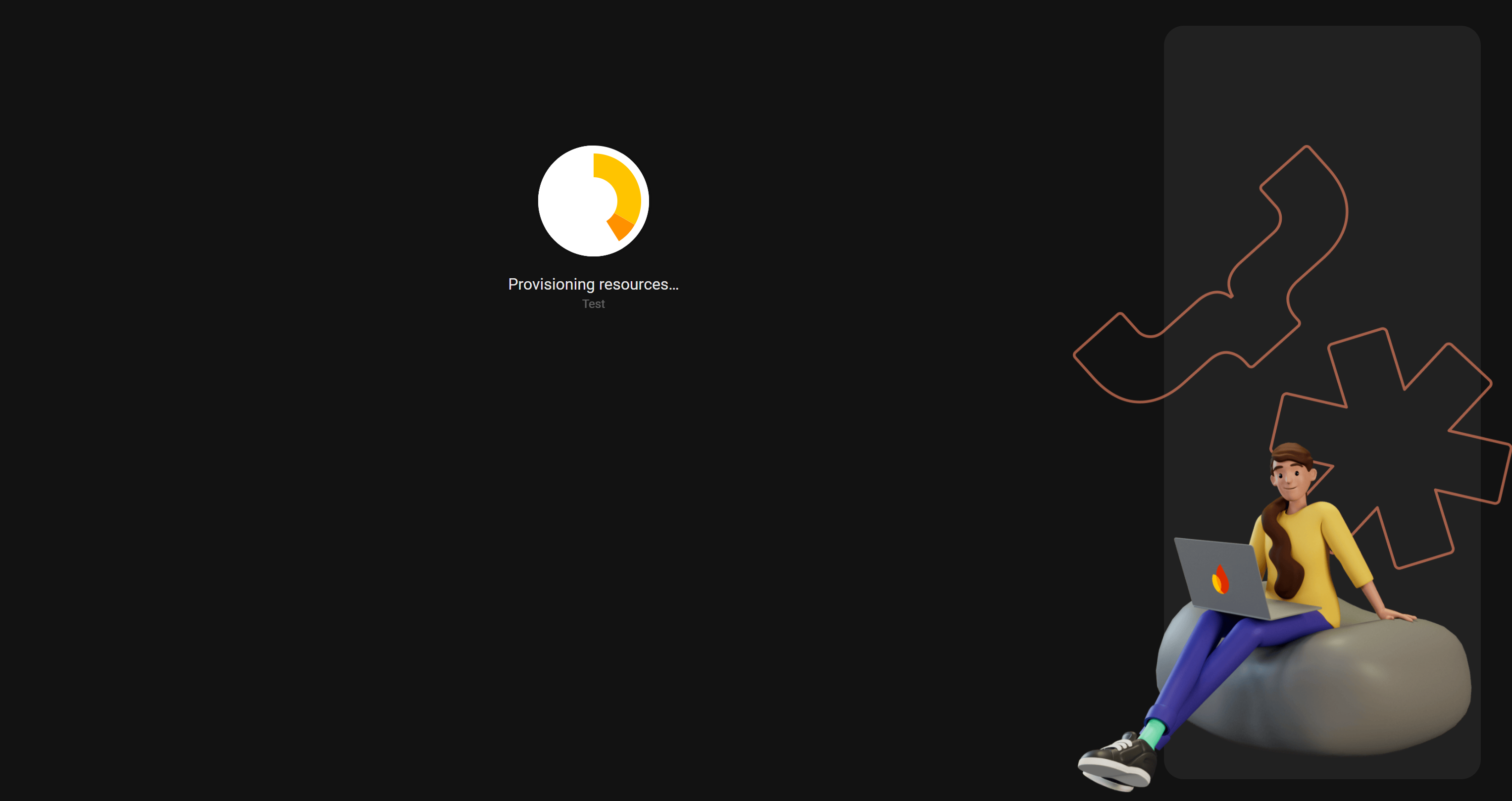 The Firebase creation loading page