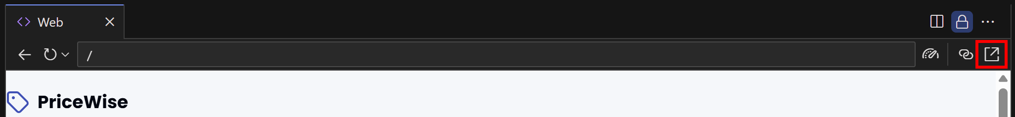 Clicking the “Open in New Window” icon