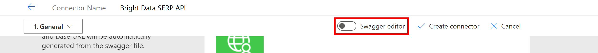Toggling the “Swagger editor” option