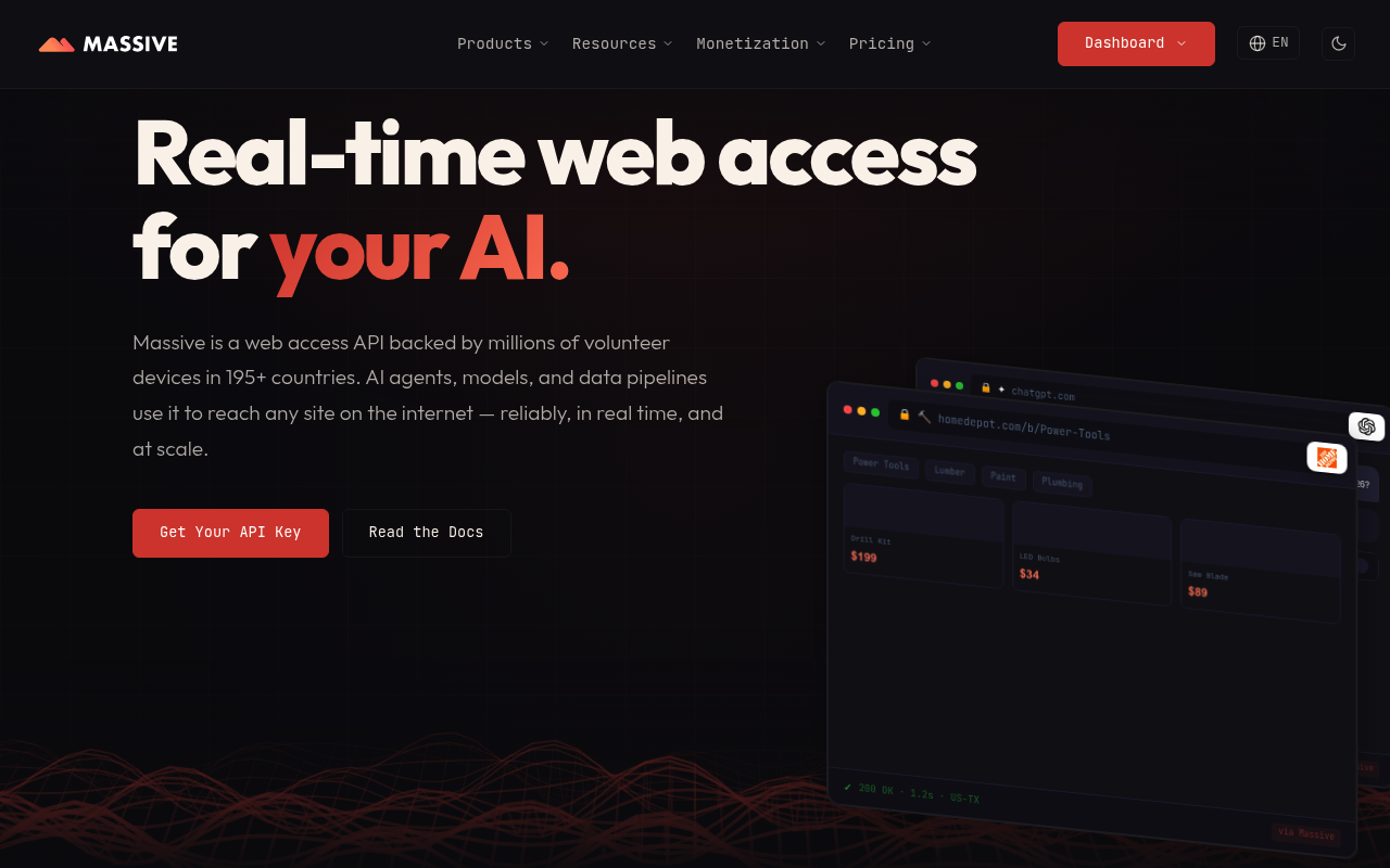 Massive homepage