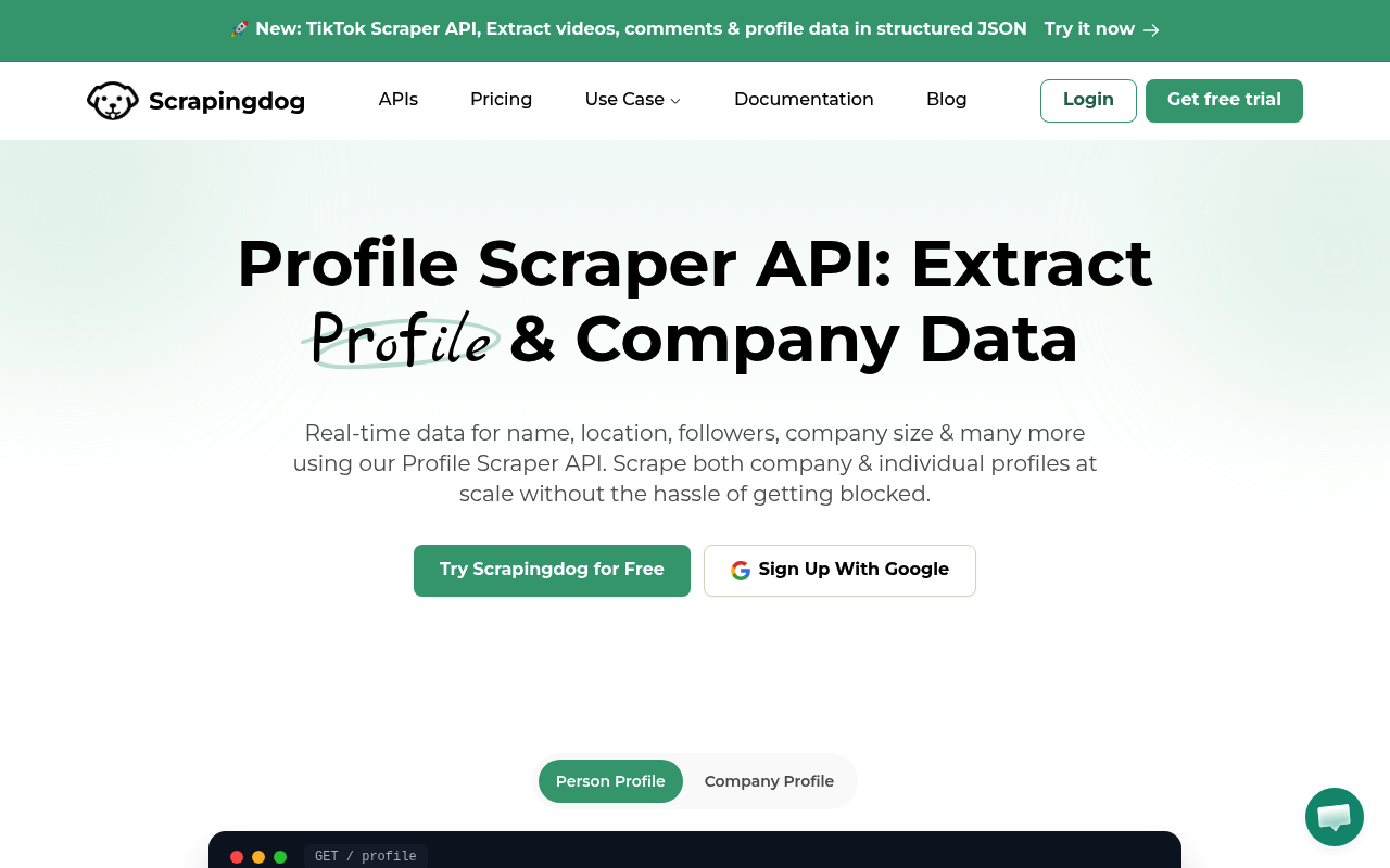 API de Scraper do LinkedIn da Scrapingdog