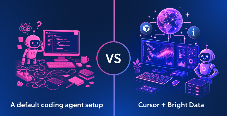 Cursor + Bright Data vs a default coding agent setup